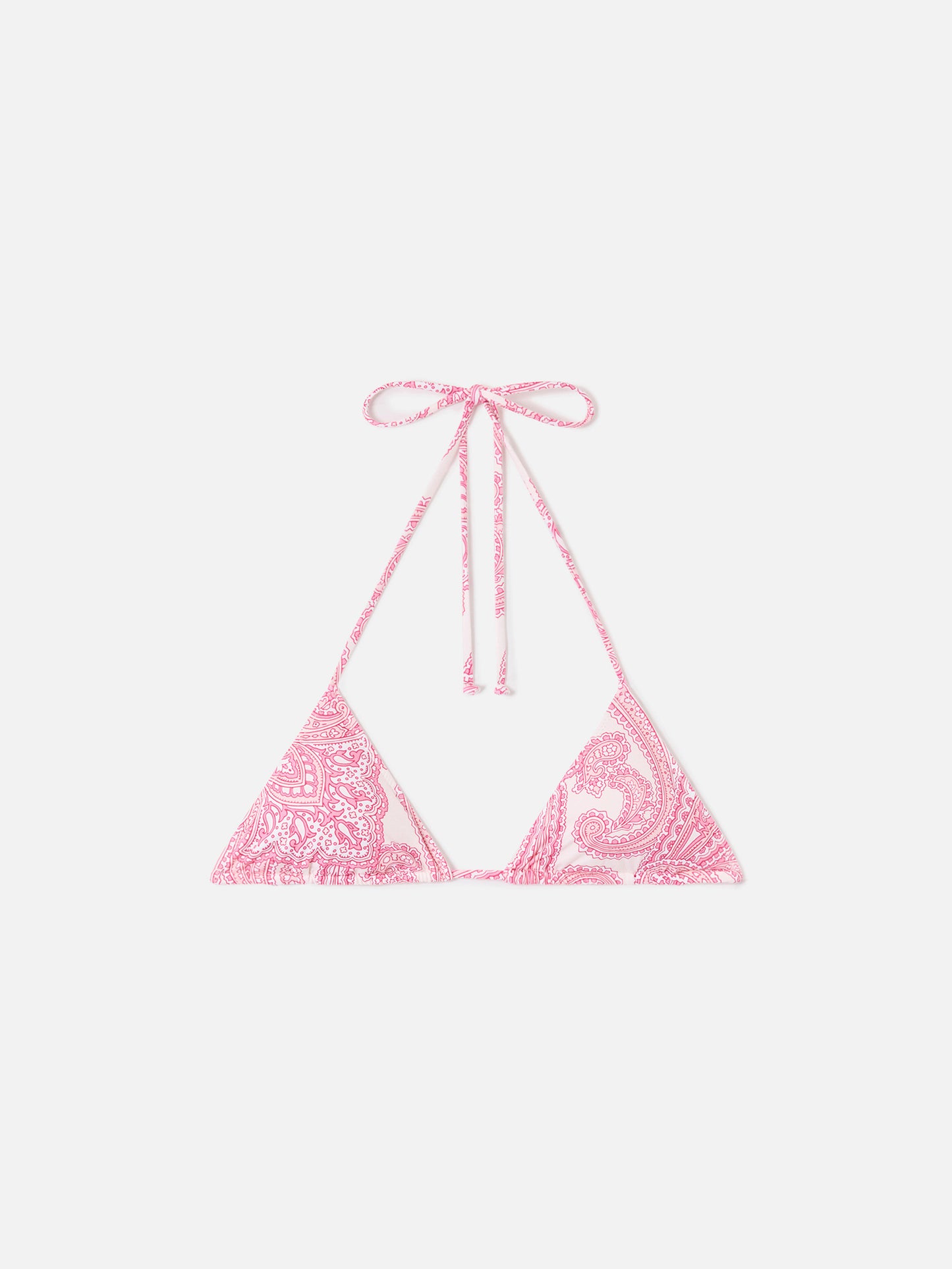 Top bikini Leah triangolo con fantasia paisley rosa