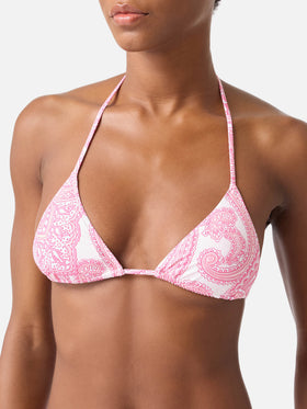 Bikini Leah Lido triangolo stampa paisley rosa