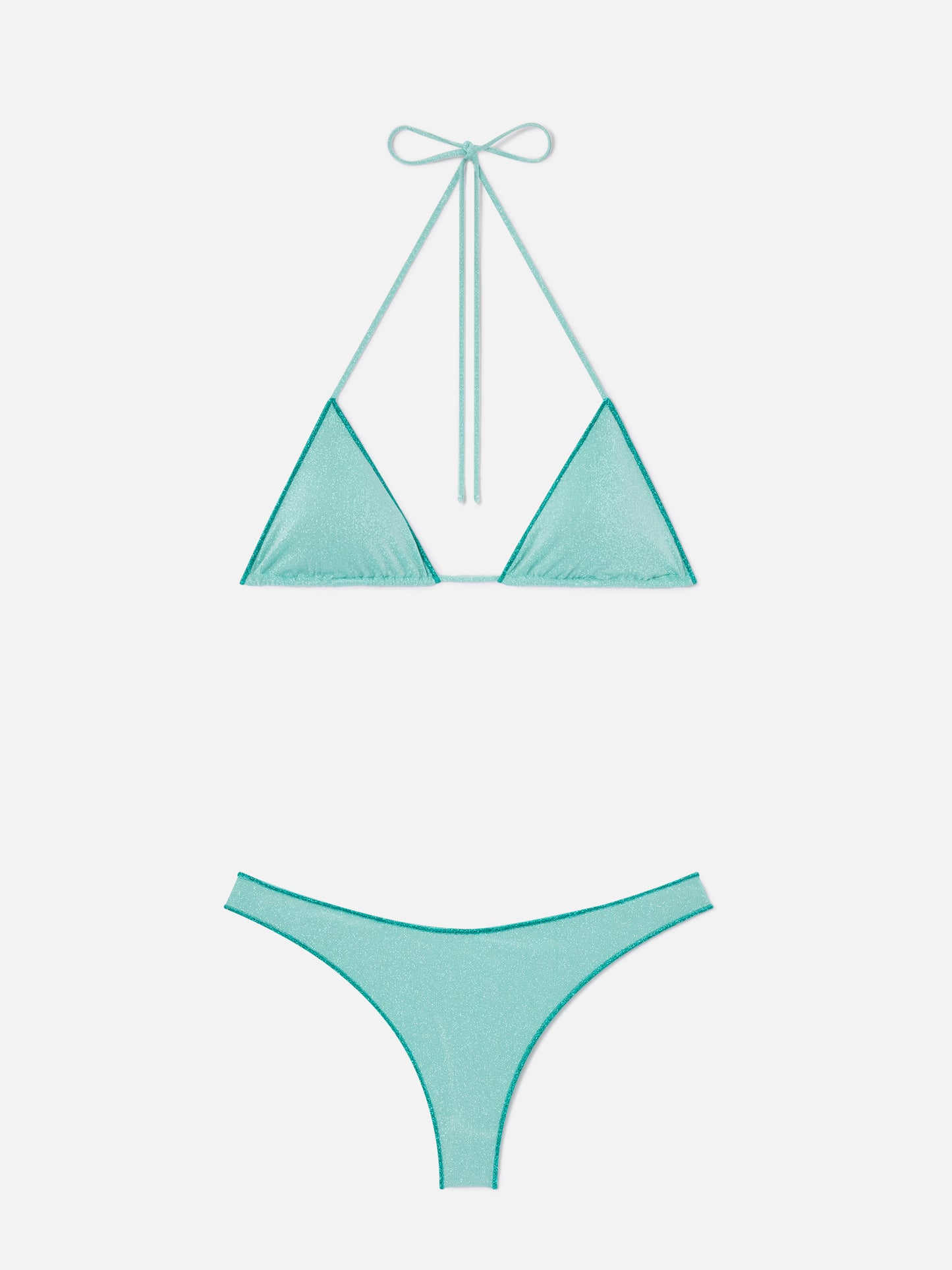 Leah Naomi wassergrüner Lurex-Triangel-Bikini 