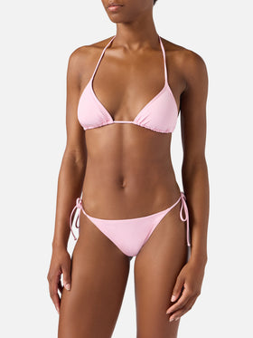 Leah Marielle light pink triangle bikini with ties