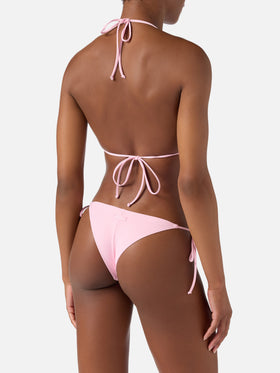 Leah Marielle light pink triangle bikini with ties