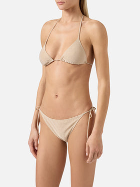 Bikini triangle Leah Teen en lurex doré 