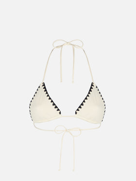 Woman crochet triangle top swimsuit Leah - MC2 Saint Barth