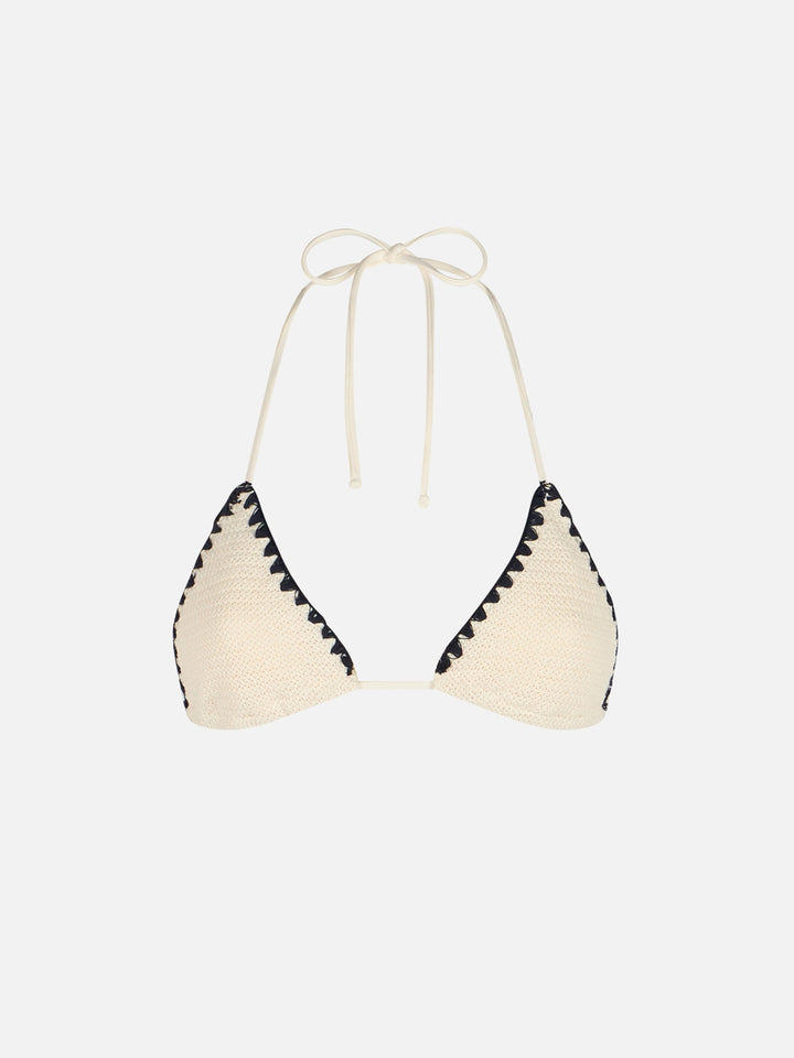 Woman crochet triangle top swimsuit Leah - MC2 Saint Barth