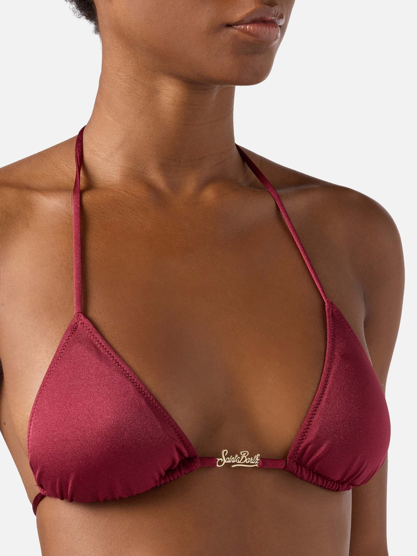 Leah Plate Marielle Plate burgundy glossy finish bikini