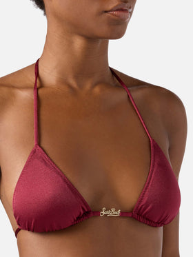 Leah Plate Marielle Plate burgundy glossy finish bikini