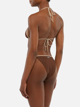Triangel-Bikini Leah Marielle in braunem Lurex