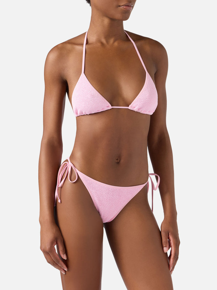 Leah Marielle String bikini in pink with contrast trims