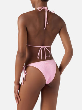 Leah Marielle String bikini in pink with contrast trims