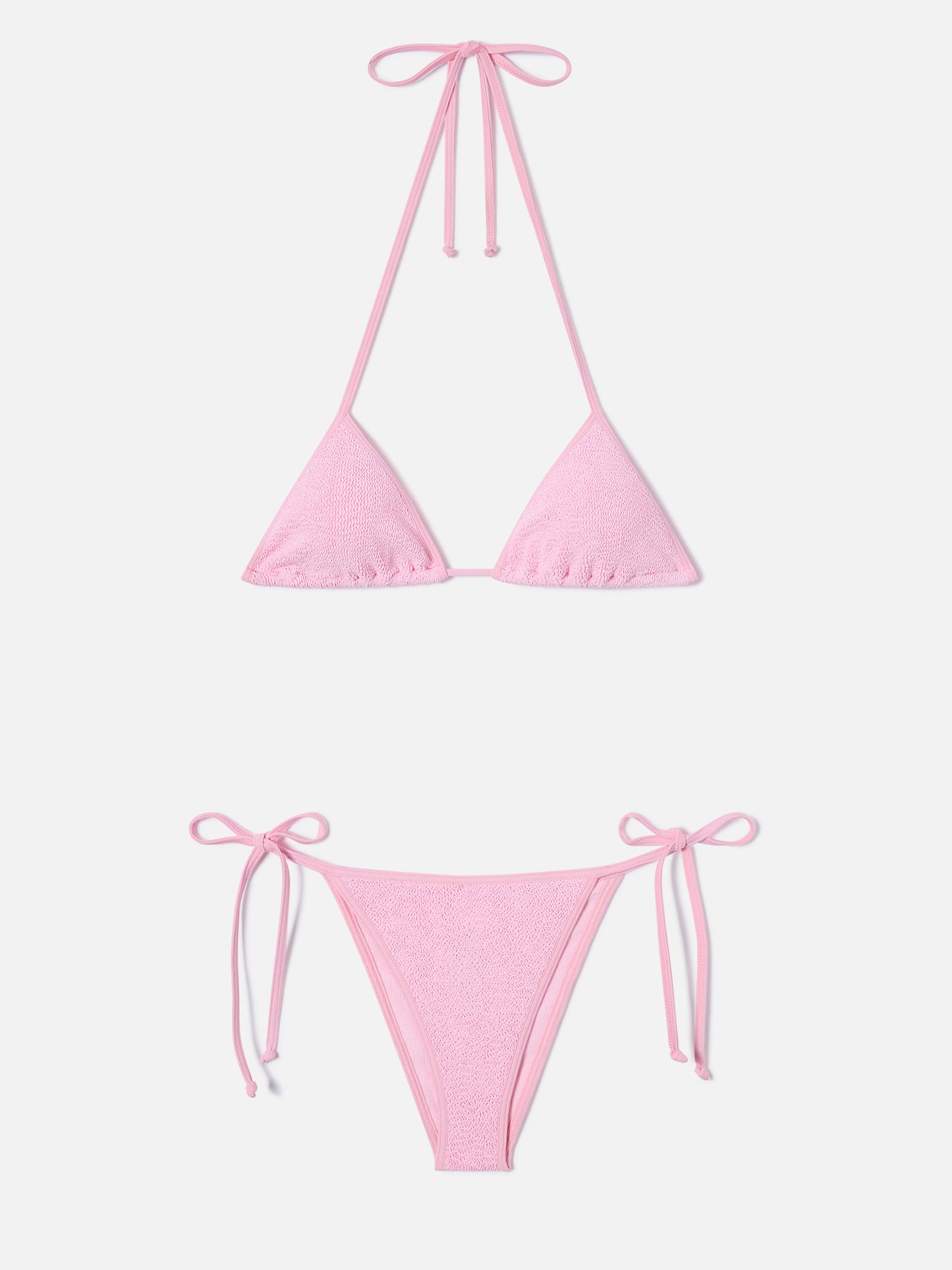 Leah Marielle String bikini in pink with contrast trims