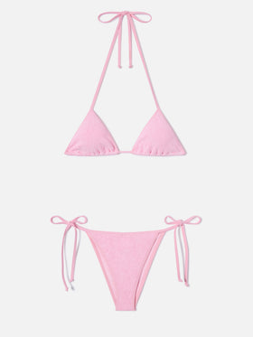 Leah Marielle String bikini in pink with contrast trims