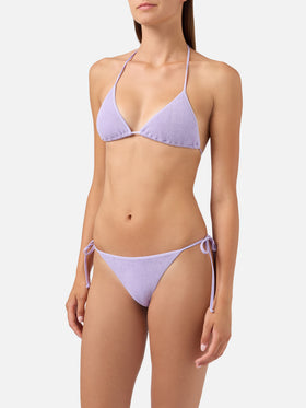 Bikini Leah Marielle en lurex froissé lilas 