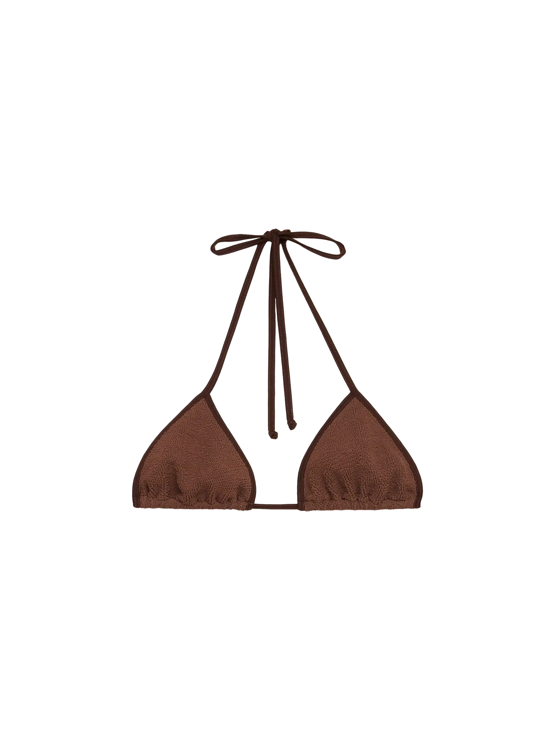 Leah brown crinkle triangle top - MC2 Saint Barth