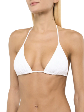 Classic triangle crinkle bikini Leah Marielle in white - MC2 Saint Barth