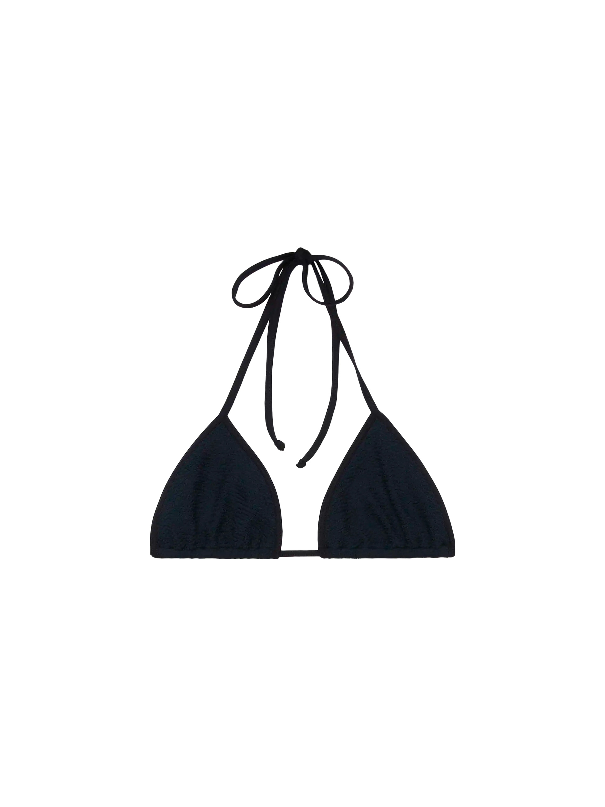 Leah black crinkle triangle top - MC2 Saint Barth