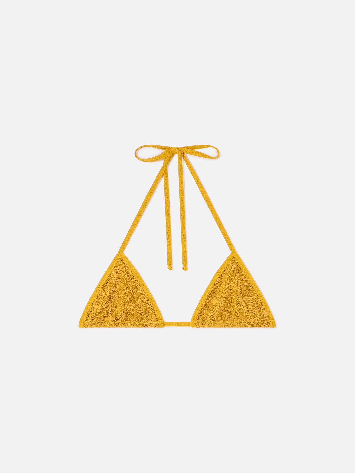 Ockerfarbenes Leah String Crinkle Triangle-Bikinioberteil 