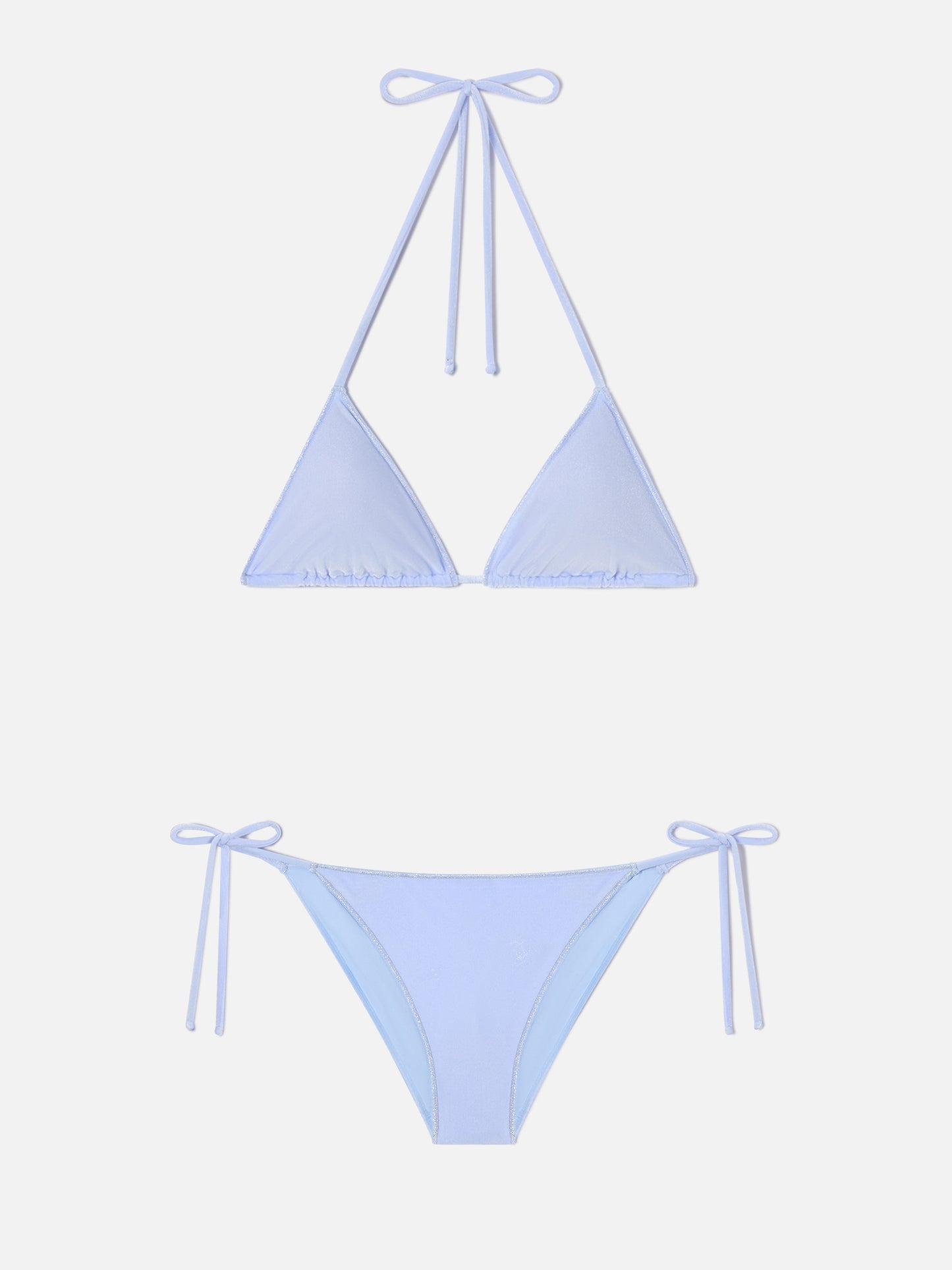 Bikini Leah Virgo Overlock en terciopelo azul claro 