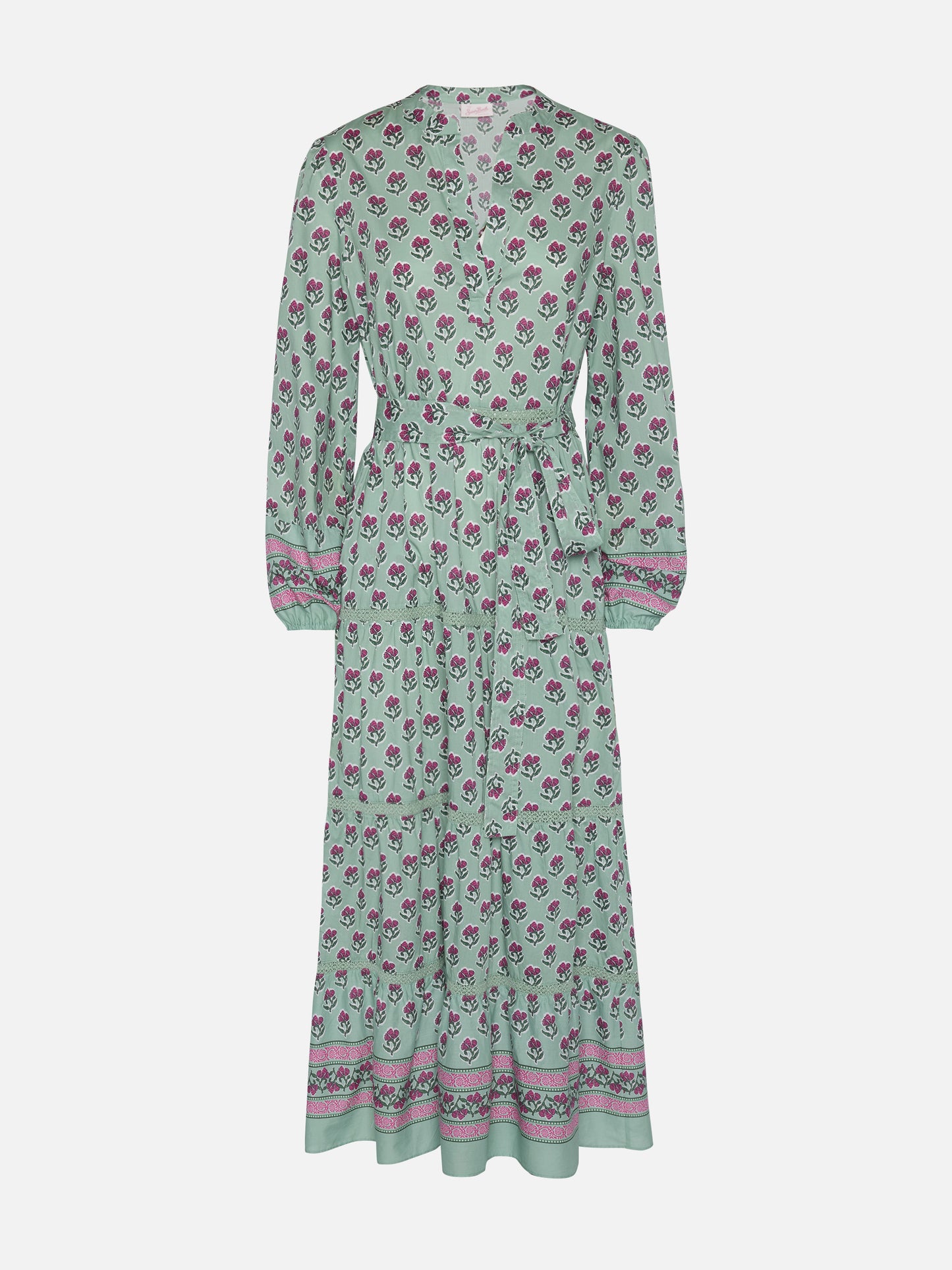 Leyde Baumwoll-Maxikleid mit Blumendruck