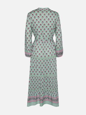 Leyde Baumwoll-Maxikleid mit Blumendruck