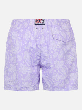 Man lightweight fabric swim-shorts Lighting with paisley print - MC2 Saint Barth
