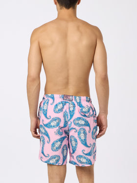 Man lightweight fabric swim-shorts Lighting with paisley print - MC2 Saint Barth