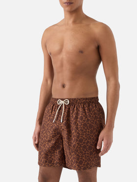 Costume mare Lighting marrone con stampa animalier all-over