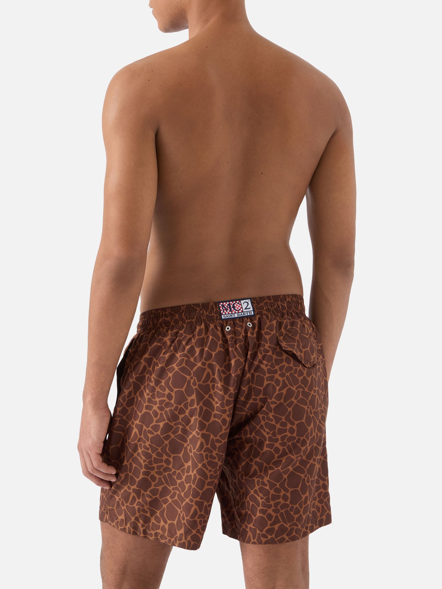 Costume mare Lighting marrone con stampa animalier all-over
