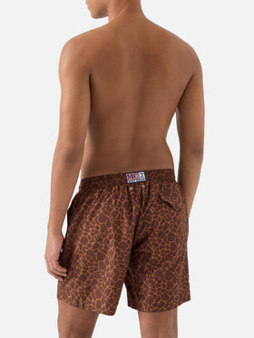 Costume mare Lighting marrone con stampa animalier all-over
