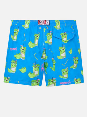 Lighting swim shorts with Cryptopuppets Mojito print in green | Special Edition