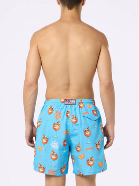 Man lightweight fabric swim-shorts Lighting with Cryptopuppets print | CRYPTOPUPPETS SPECIAL EDITION - MC2 Saint Barth