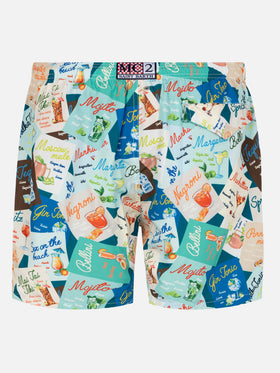 Lightweight fabric swim-shorts Lighting with cocktail print - MC2 Saint Barth
