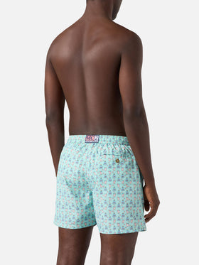 Light green Lighting Micro swim shorts with paloma all-over print