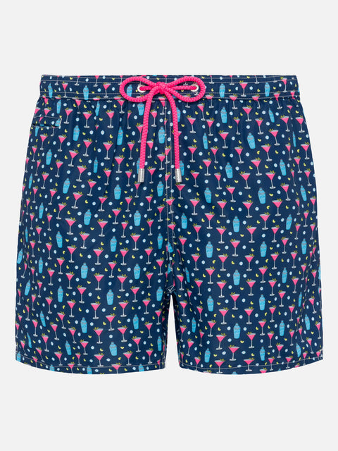 Lightweight fabric swim shorts Lighting with cocktail print - MC2 Saint Barth