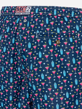 Lightweight fabric swim shorts Lighting with cocktail print - MC2 Saint Barth