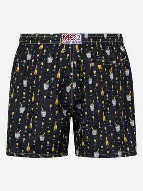 Man lightweight fabric swim-shorts Lighting Micro Fantasy with bollicine print - MC2 Saint Barth