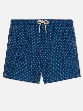 Navy Lighting Micro swim shorts with mini lifebuoy print