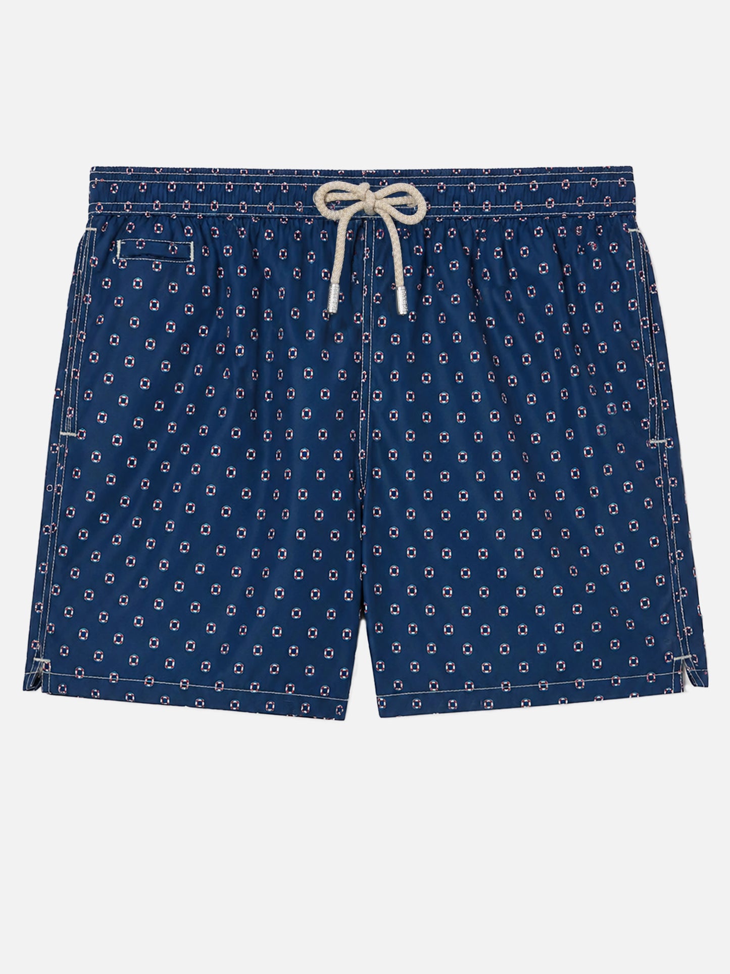 Bañador corto Navy Lighting Micro con estampado de mini salvavidas 