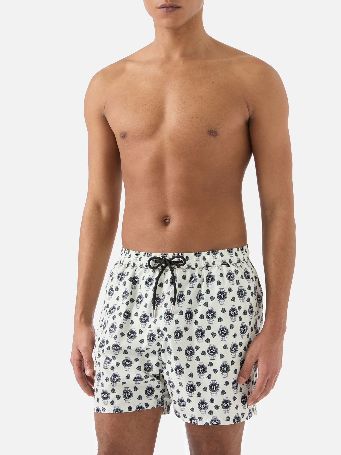 Short de bain Micro White Lighting avec imprimé watch in the night 