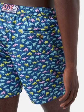 Herren-Badeshorts aus leichtem Stoff Lighting Micro Fantasy mit Hai-Print