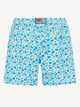 Man lightweight fabric swim-shorts Lighting Micro Fantasy with elephant print - MC2 Saint Barth