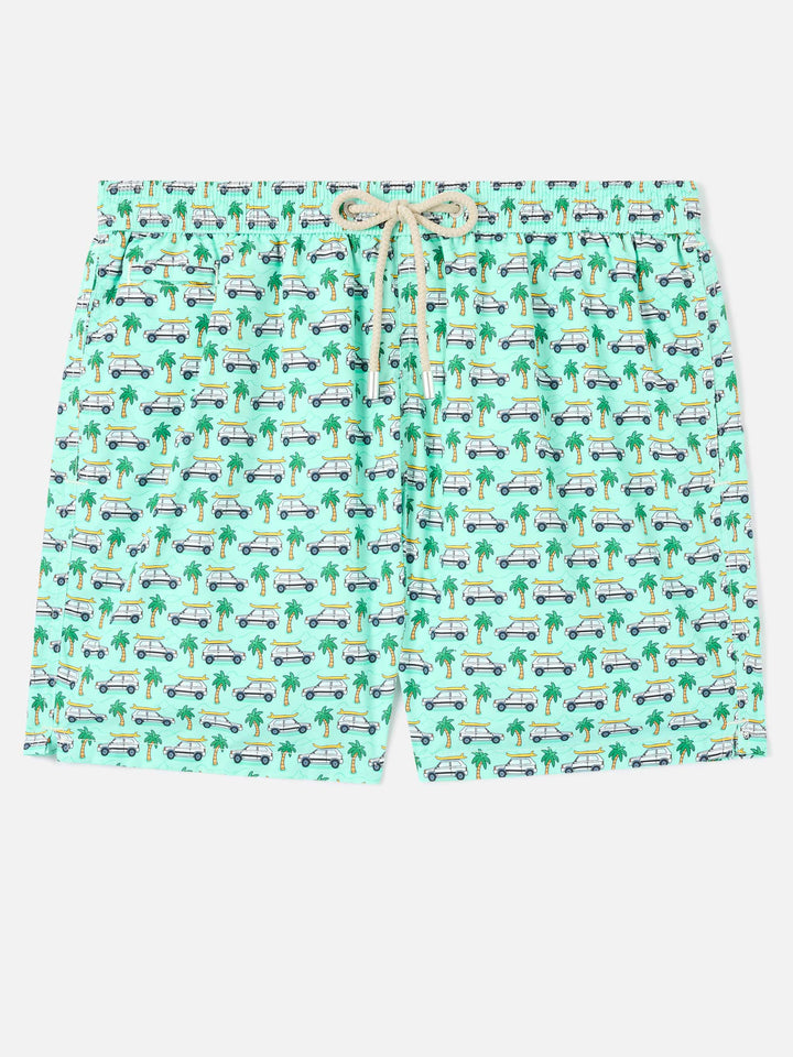 Bañador tipo shorts Lighting Micro Fantasy con estampado Panda verde | Edición Especial 