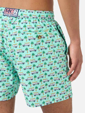 Bañador tipo shorts Lighting Micro Fantasy con estampado Panda verde | Edición Especial 