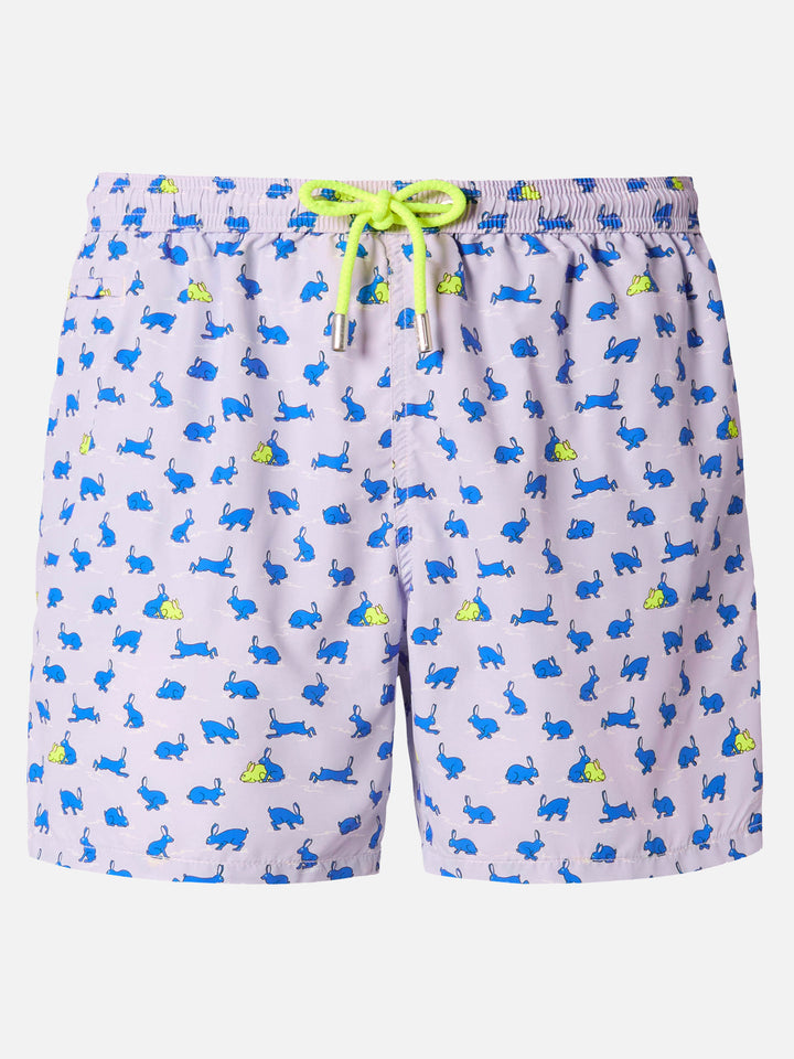 Badehose aus leichtem Stoff mit Hasenmotiv