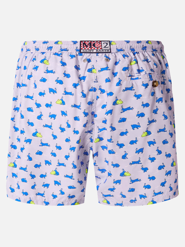 Badehose aus leichtem Stoff mit Hasenmotiv