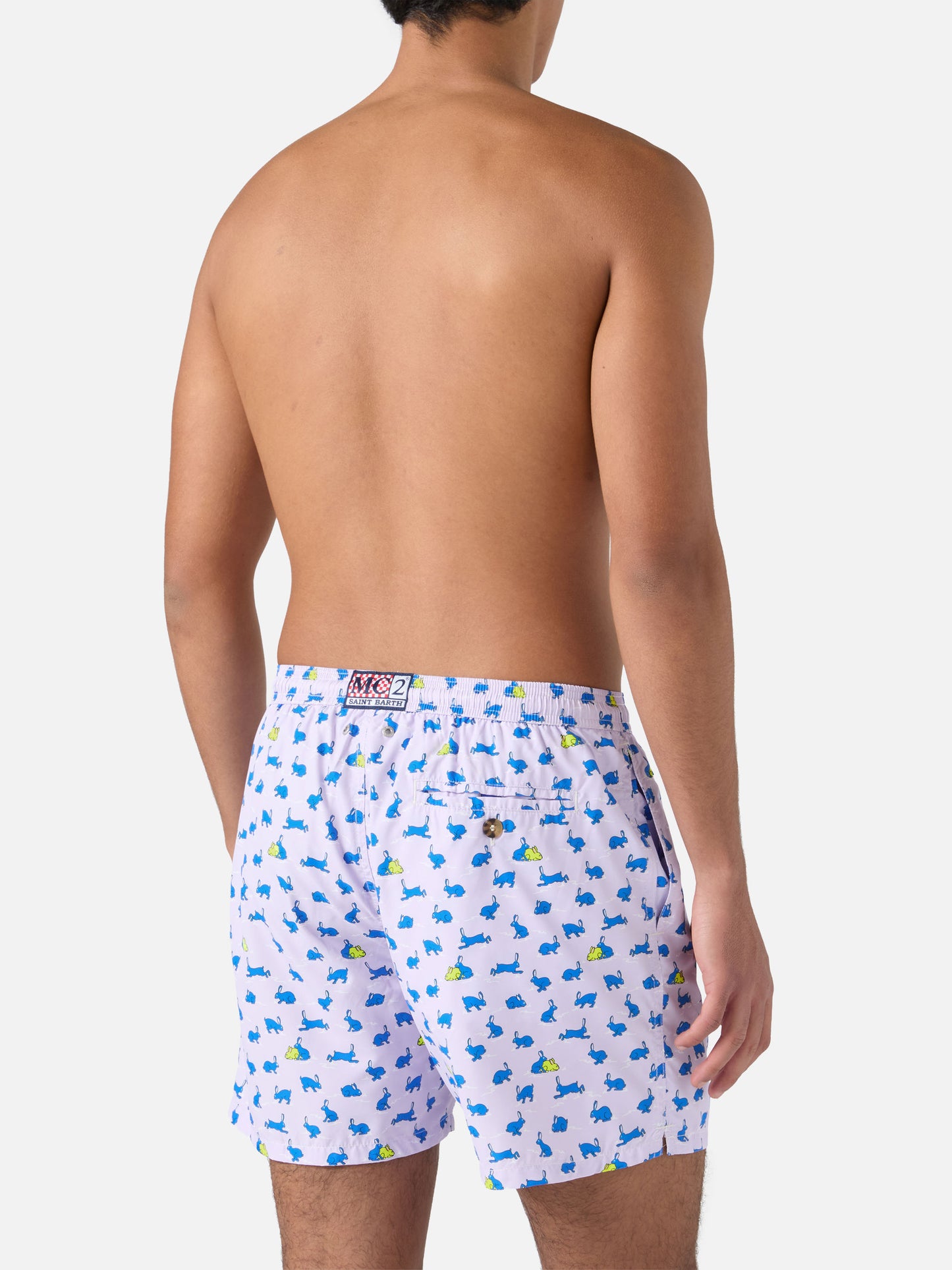 Badehose aus leichtem Stoff mit Hasenmotiv
