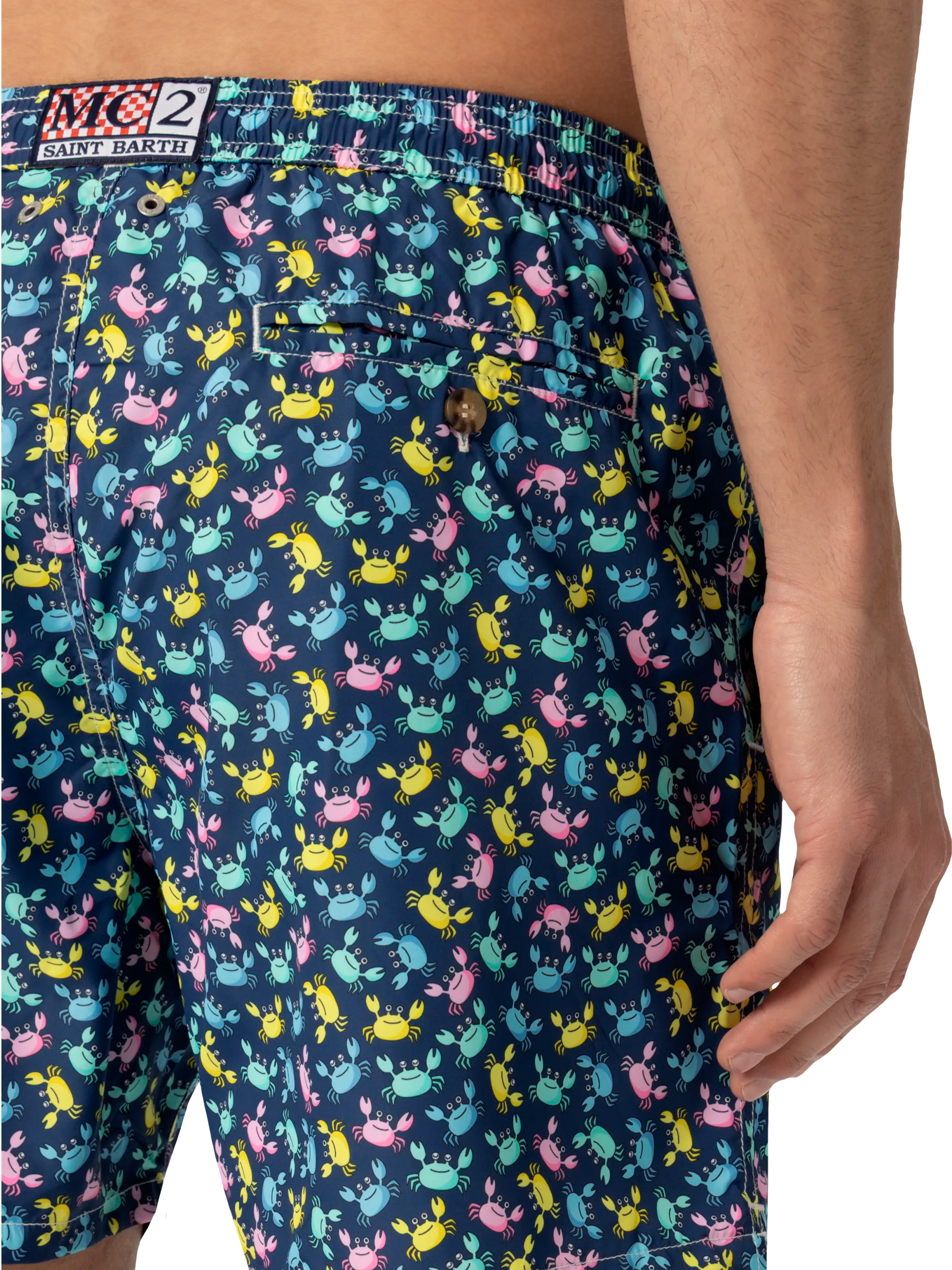 Lightweight fabric swim shorts Lighting with crabs print - MC2 Saint Barth