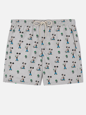 Short de bain Micro Lighting gris clair avec imprimé all-over Popeye | POPEYE SPECIAL EDITION 