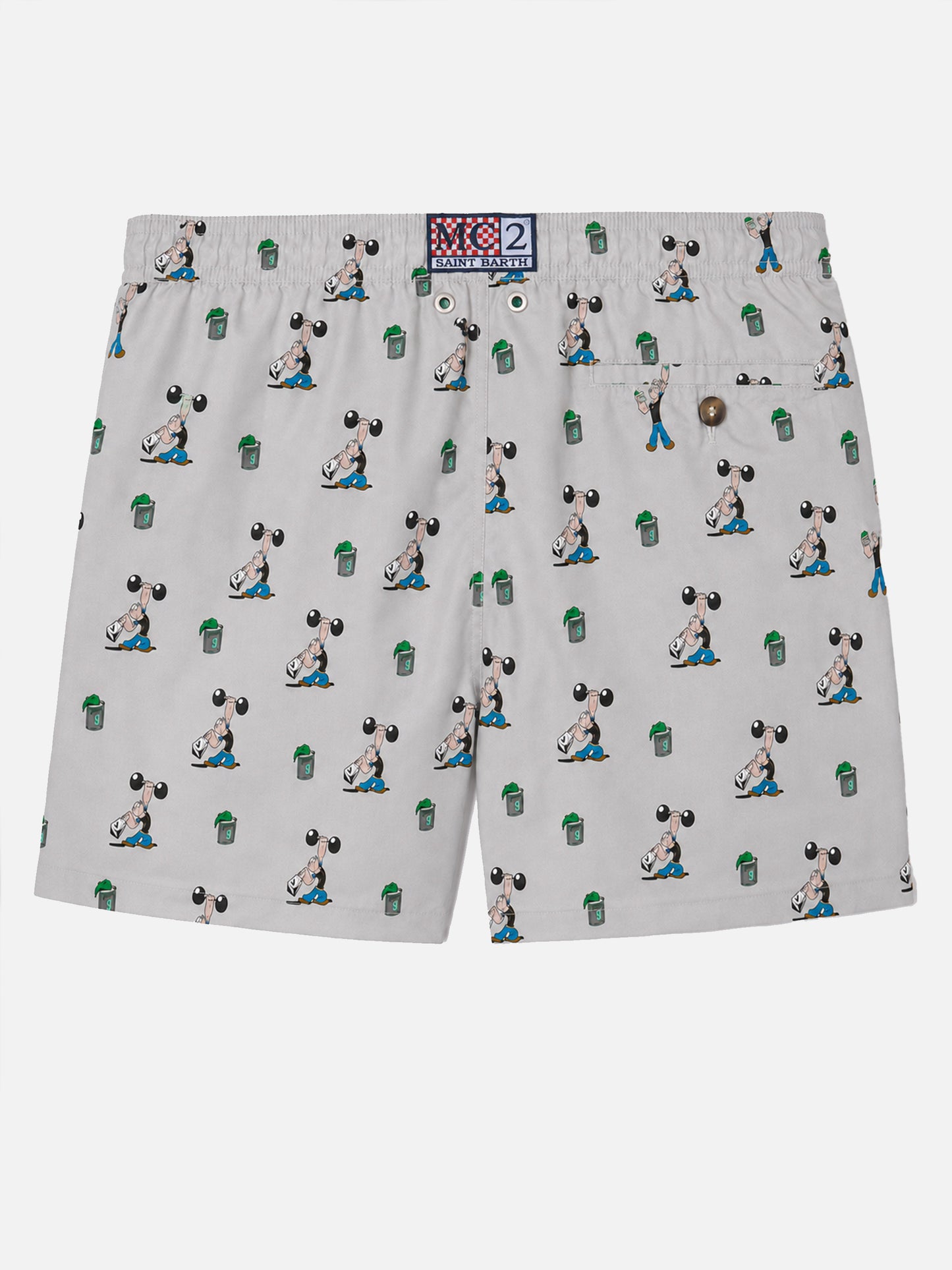 Short de bain Micro Lighting gris clair avec imprimé all-over Popeye | POPEYE SPECIAL EDITION 