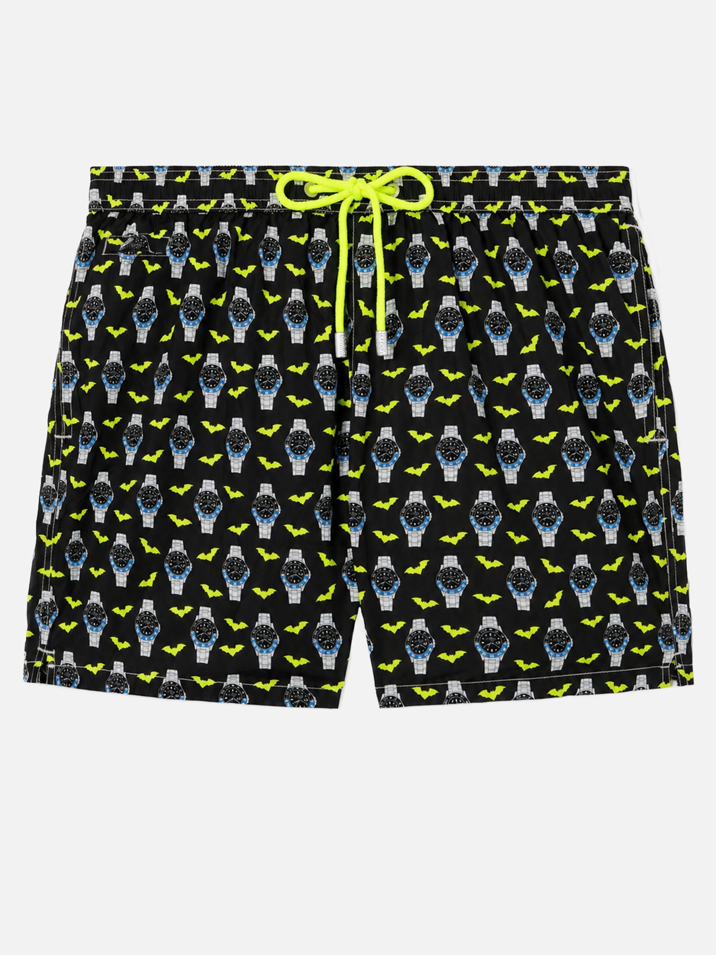 Bañador de tejido ligero Lighting con estampado de relojes 