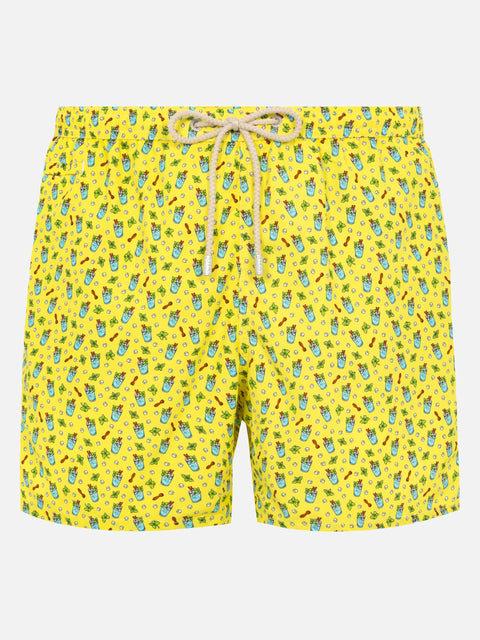 Lightweight fabric swim shorts Lighting with mojito print - MC2 Saint Barth